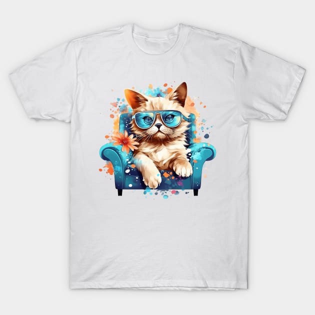 Whiskers and Whimsy siting on a couch T-Shirt by Itsmetime